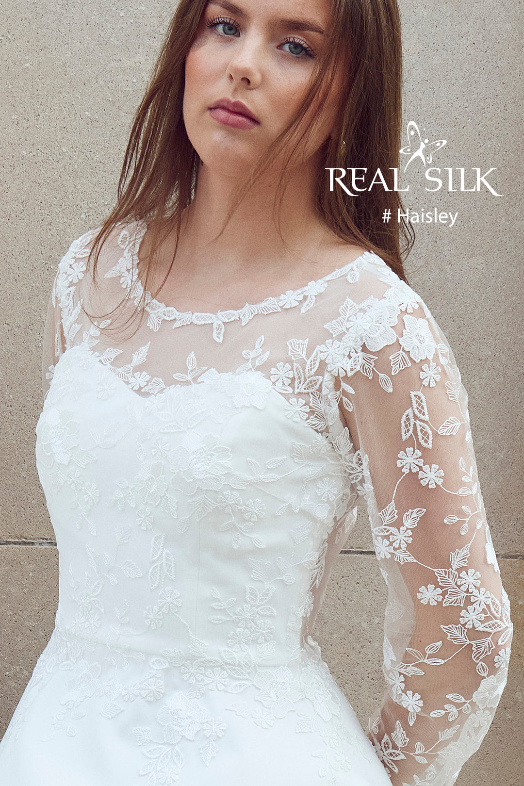 Konfirmationskjole 2027 Haisley | Blonde med Tyl eller Glat Skørt | Real Silk
