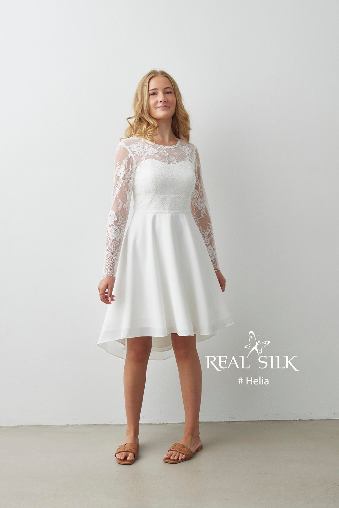 Konfirmationskjole 2027 Helia | Blonde & Chiffon | Real Silk