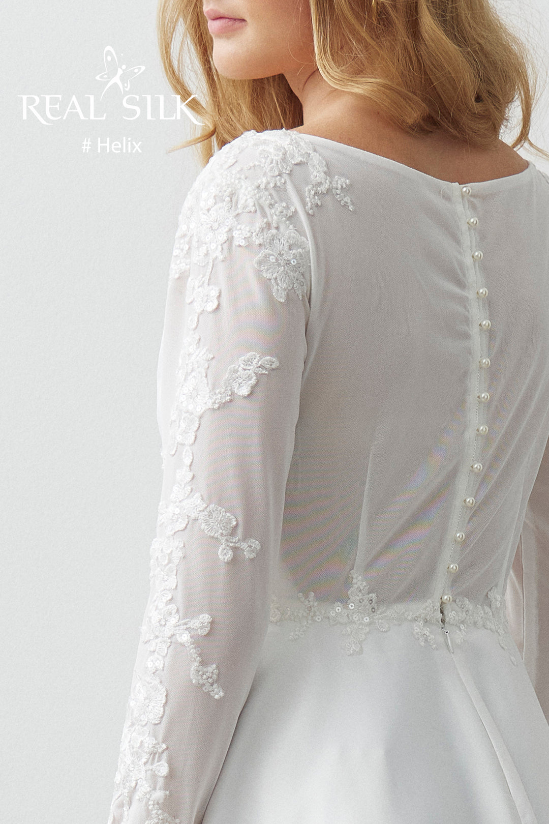 Konfirmationskjole 2027 Helix | Satin & Blonde | Real Silk