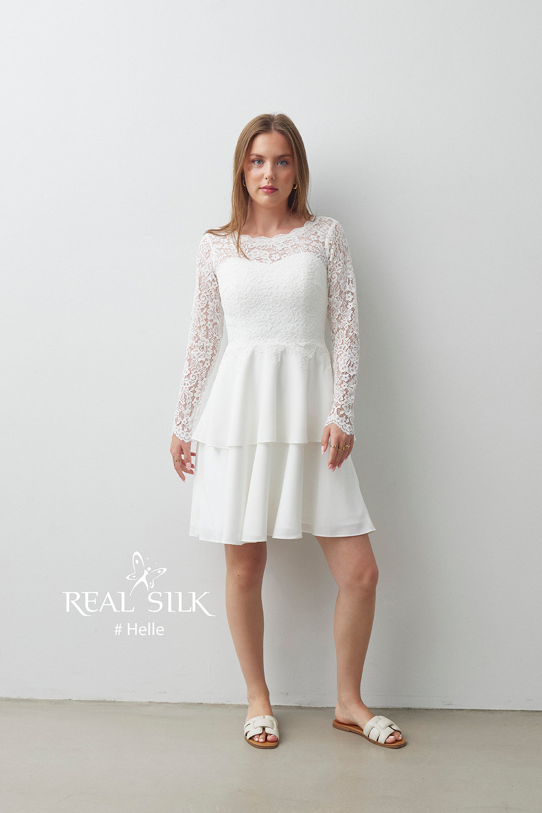 Konfirmationskjole 2027 Helle | Blonde & Chiffon | Real Silk