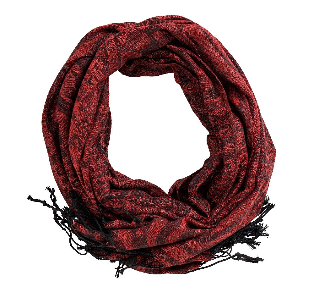 Bomuld mørkerød mønstre