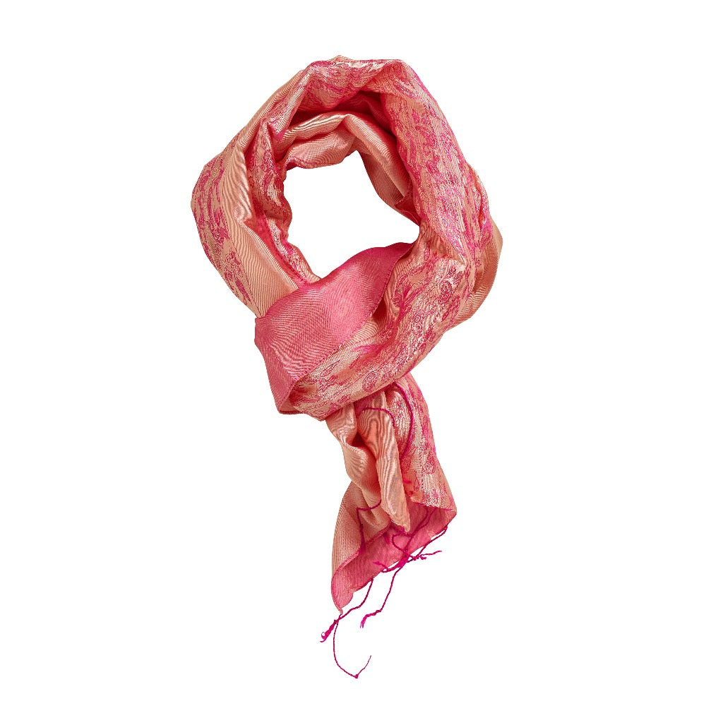 silke tørklæder gylden og pink