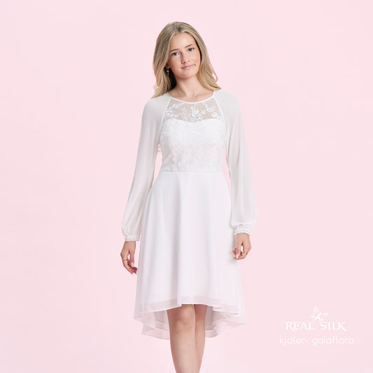Konfirmationskjole Gaiaflora i blød chiffon