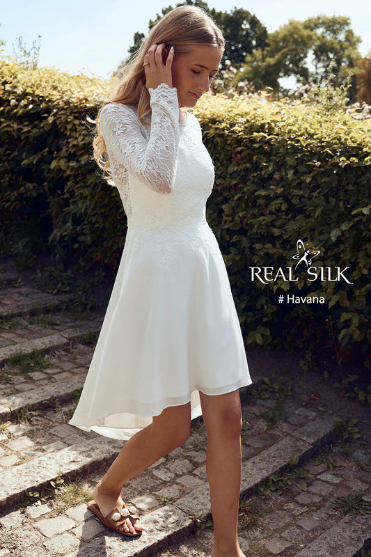 Konfirmationskjole 2027 Havana | Stretch-blonde & Chiffon | Real Silk
