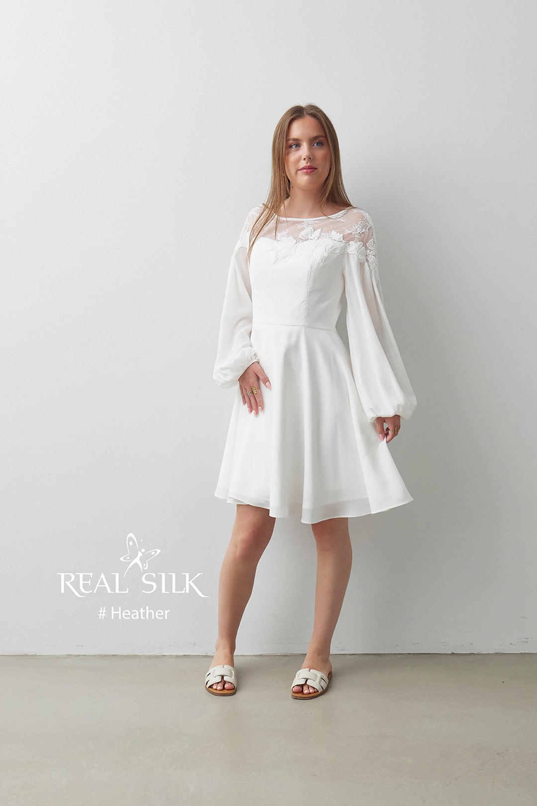 Konfirmationskjole 2027 Heather | Blonde & Ballonærmer | Real Silk