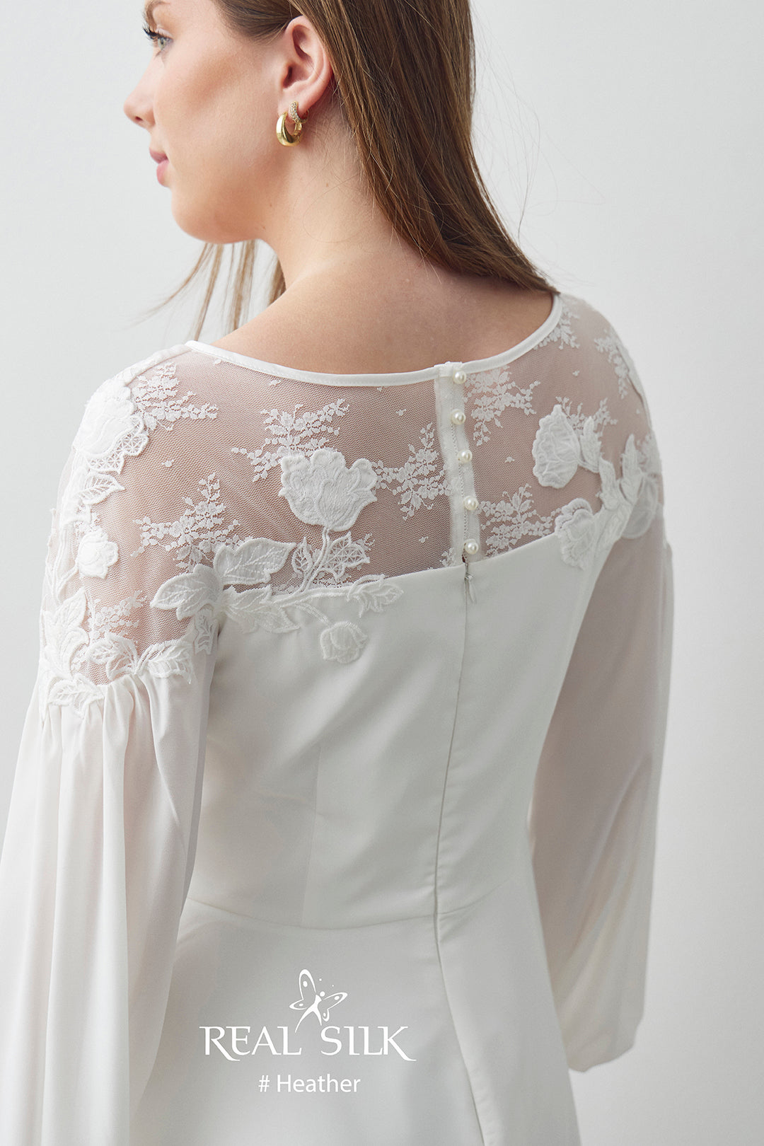 Konfirmationskjole 2027 Heather | Blonde & Ballonærmer | Real Silk