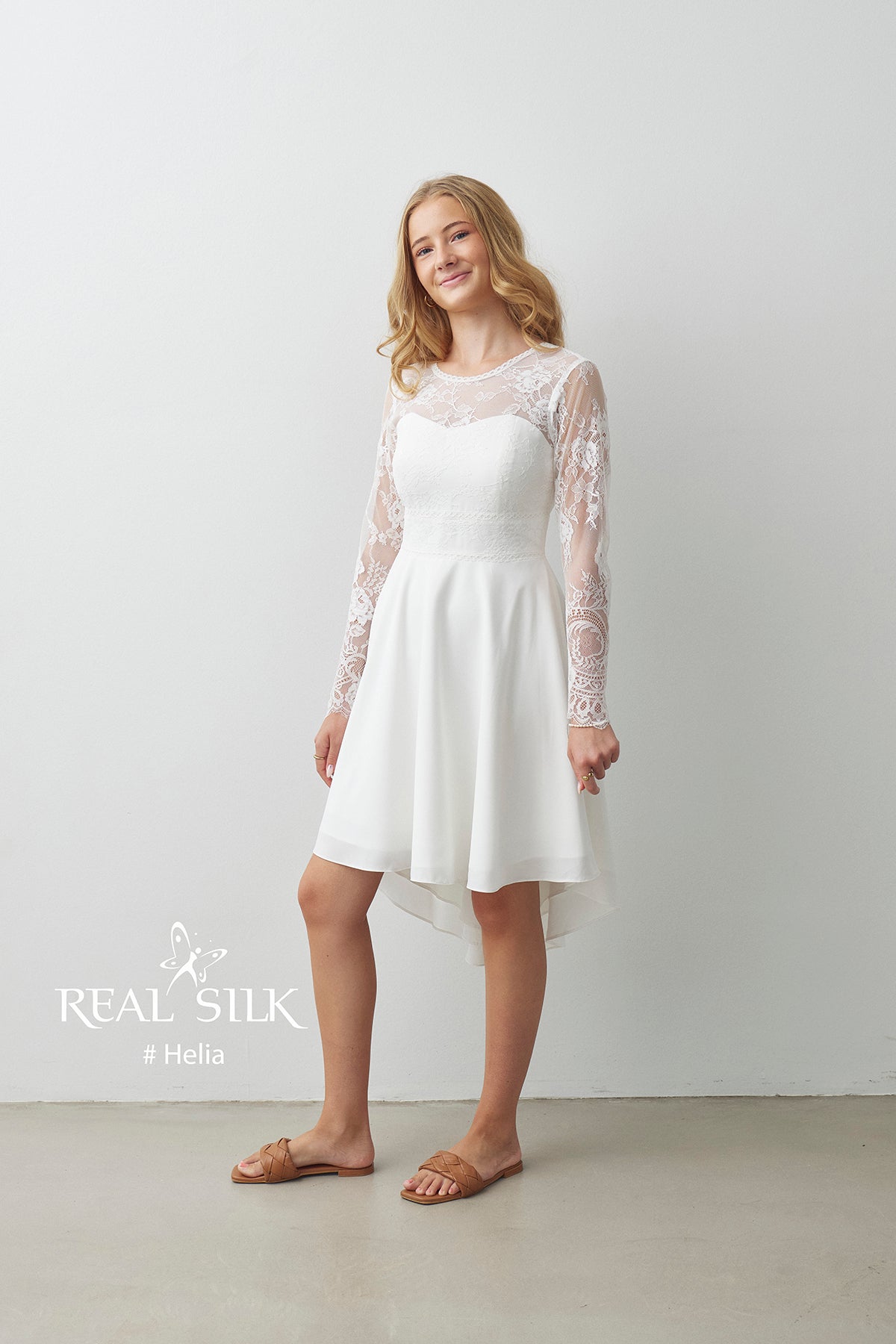 Konfirmationskjole 2027 Helia | Blonde & Chiffon | Real Silk