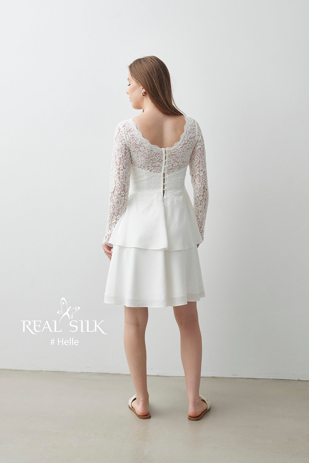 Konfirmationskjole 2027 Helle | Blonde & Chiffon | Real Silk