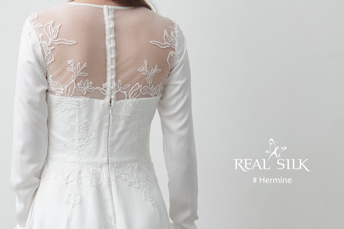 Konfirmationskjole 2027 Hermine | Satin & Blonde | Real Silk