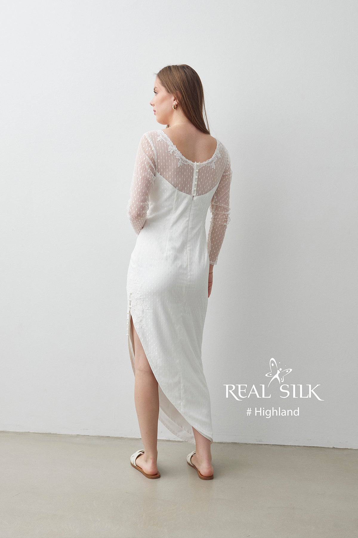 Konfirmationskjole 2027 Highland | Tyl & Blondeapplikationer | Real Silk