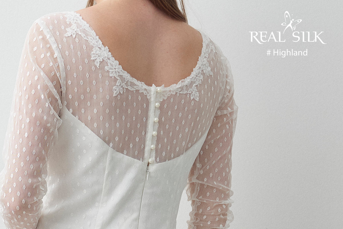 Konfirmationskjole 2027 Highland | Tyl & Blondeapplikationer | Real Silk