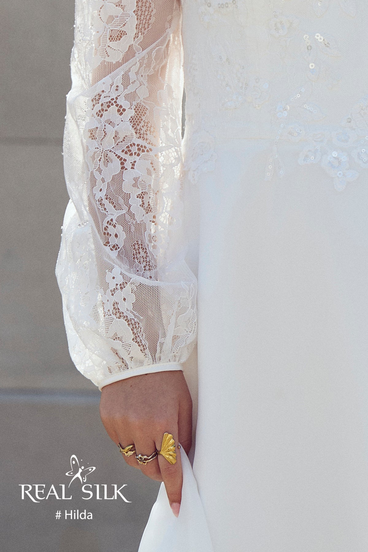Konfirmationskjole 2027 Hilda | Blonde & Pailletter | Real Silk