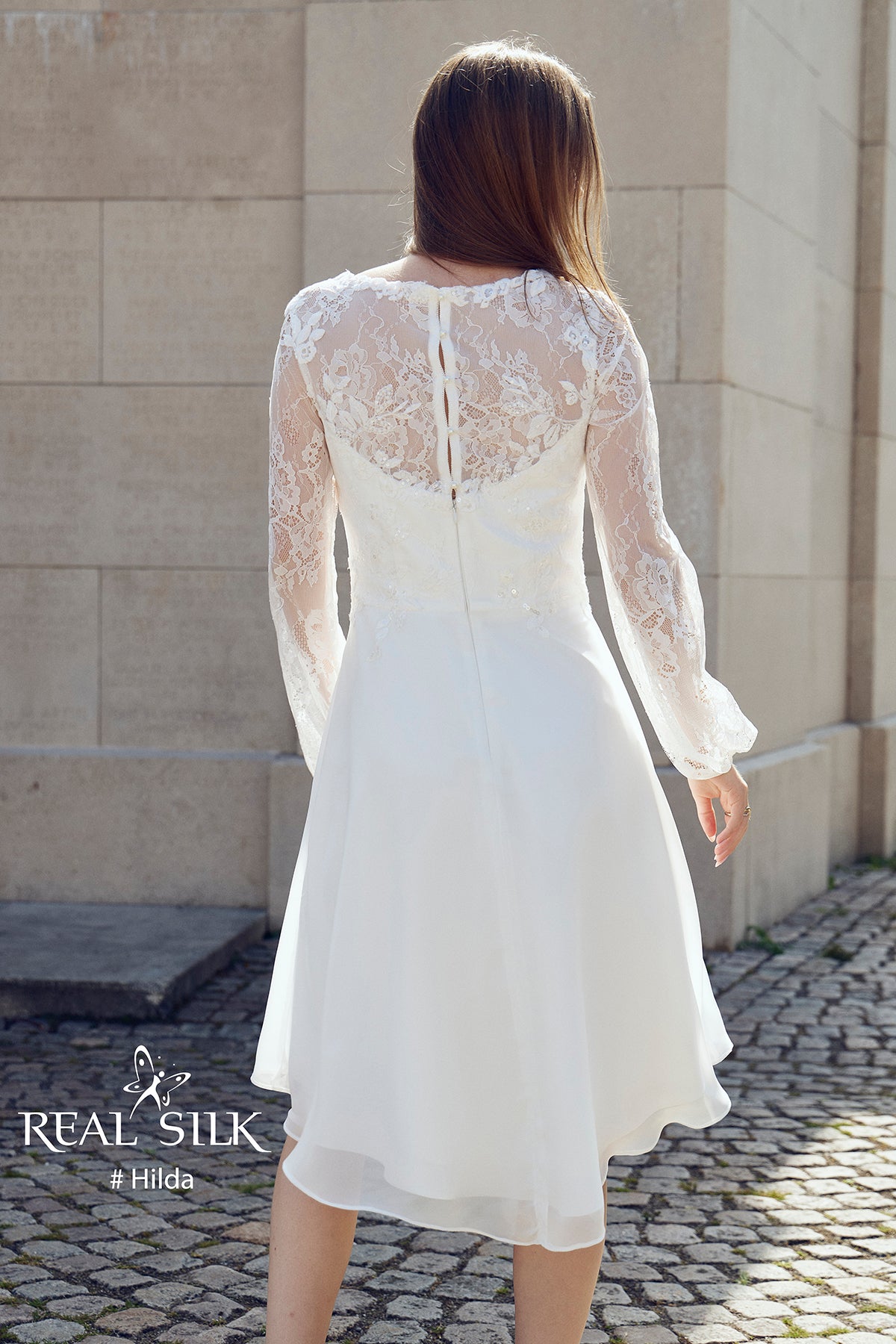 Konfirmationskjole 2027 Hilda | Blonde & Pailletter | Real Silk