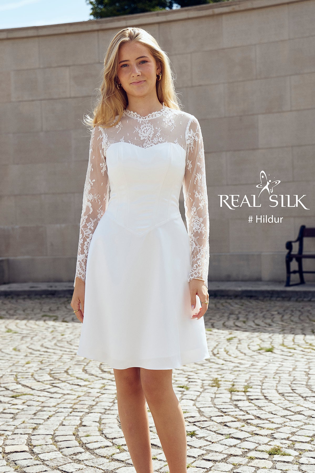 Konfirmationskjole 2027 Hildur | Corsage & Blonde | Real Silk