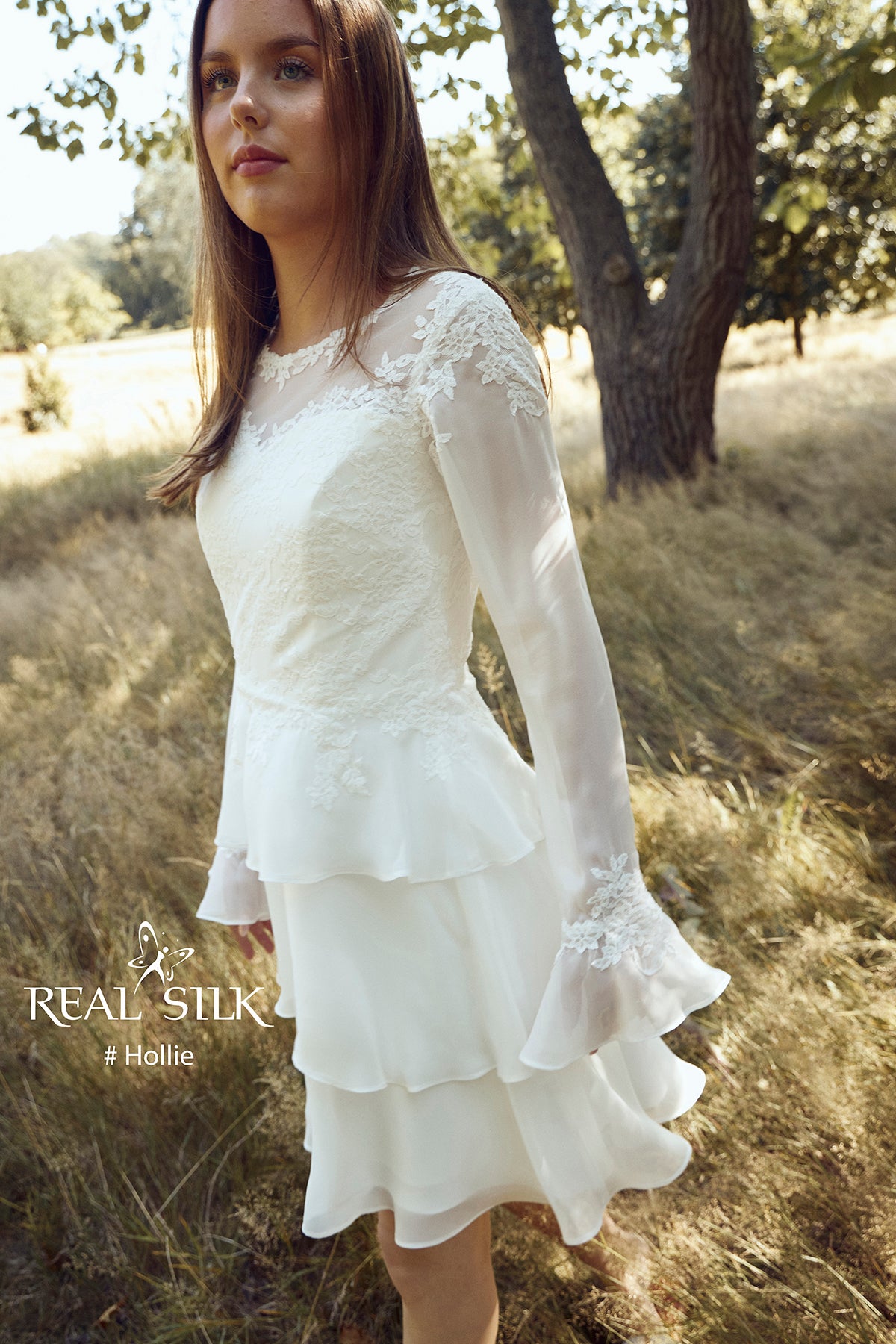 Konfirmationskjole 2027 Hollie | Blonde & Chiffon | Real Silk